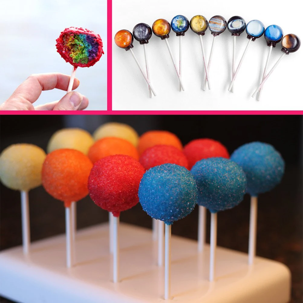 

50pcs Paper Lollipop Sticks Thick Cake Pops Craft Party Favors Diy Baking Tools For Chocolate Candy Decorations