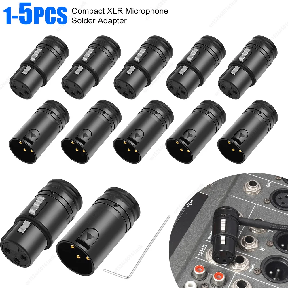 

1-5SE Thigh-quality Black shell Gold pin Professional 3 Pin Right Angle XLR Male and Female Plug With 90 Degree Alloy Shell for