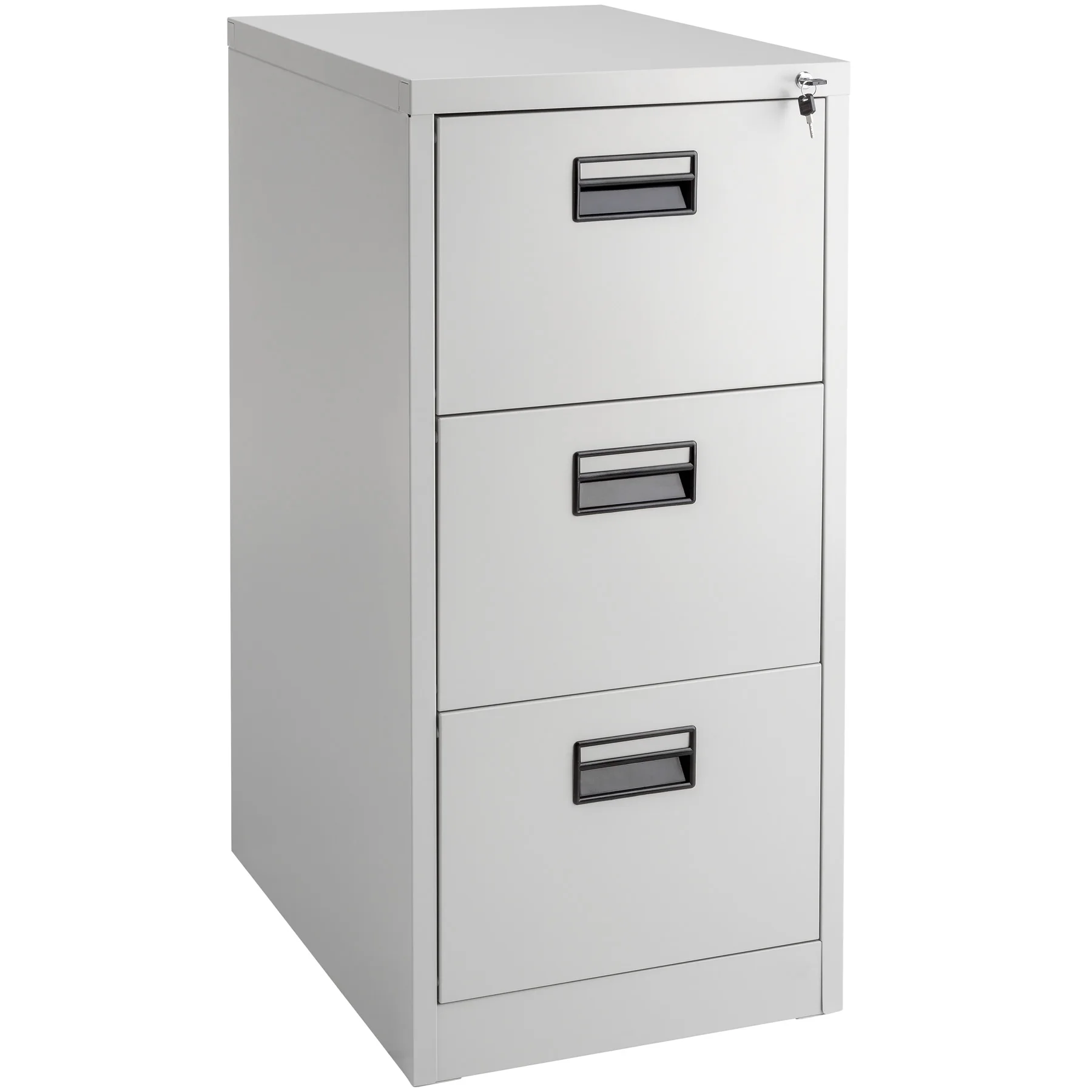 Tectake-filing cabinet with 3 drawers 62,4x46x102,8 cm | 3 drawers wide | Drawers for folders in A4 format | Insertion device for drawers | Including 2 keys | Drawers with rails