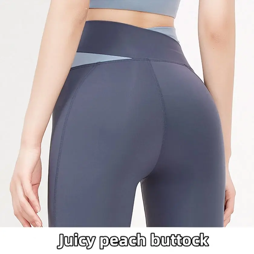 Bezszwowe legginsy damskie spodnie sportowe do jogi Cross Over Waist legginsy treningowe kobieta Booty podnoszenie rajstopy Gym Legging