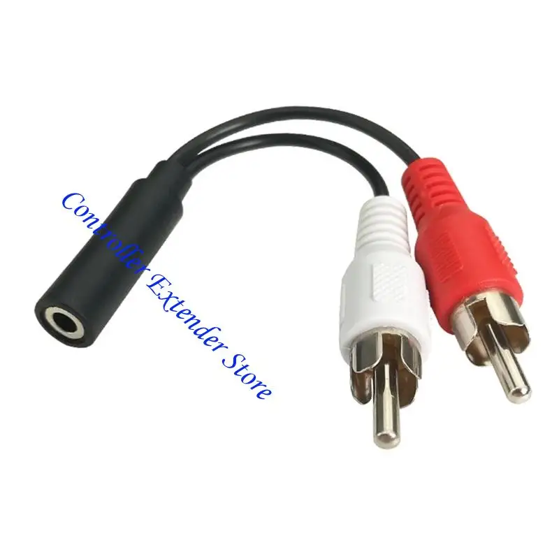 N84B 3.5mm Female to 2RCA Male Stereo Y Splitter Cable Adapter for Laptop Phone