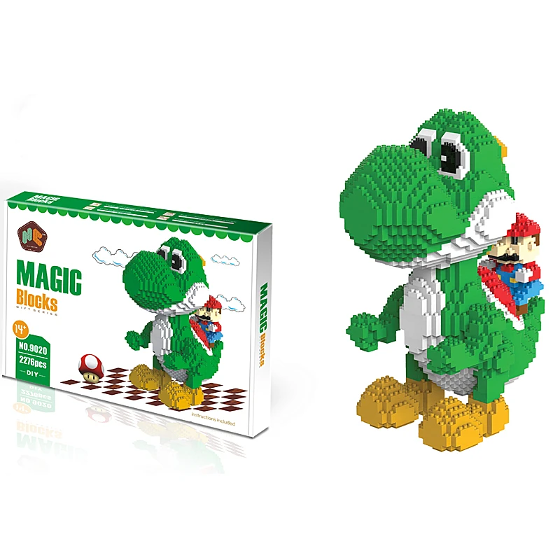 Divertidos bloques de construcción de partículas pequeñas, modelo de ensamblaje de Yoshi, juego educativo de ocio para aliviar el estrés, juguetes