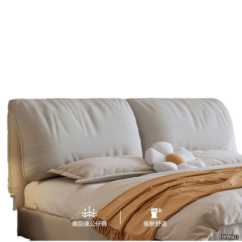 

. M master bedroom double bed Italian bedside soft bag bed bedroom