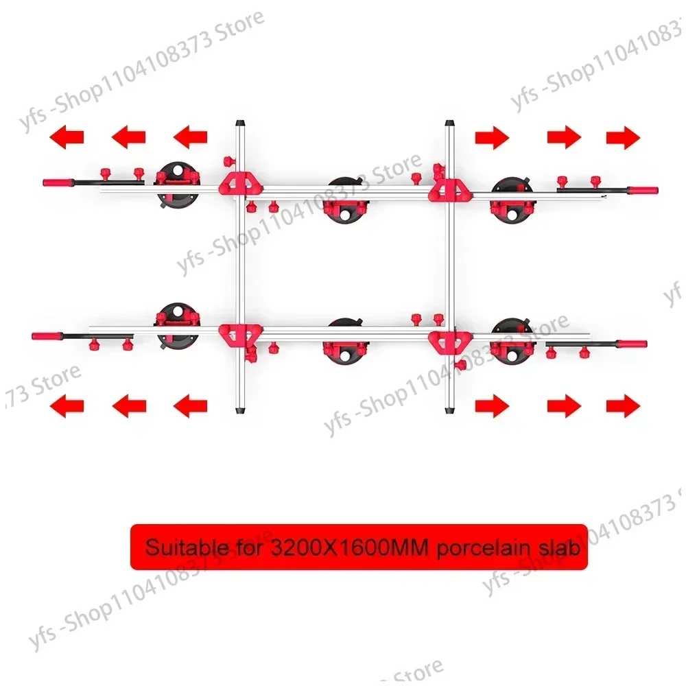 Large Format Tile Slab Carry System Porcelain Ceramic Handling Lifter Tool with Transport Cart