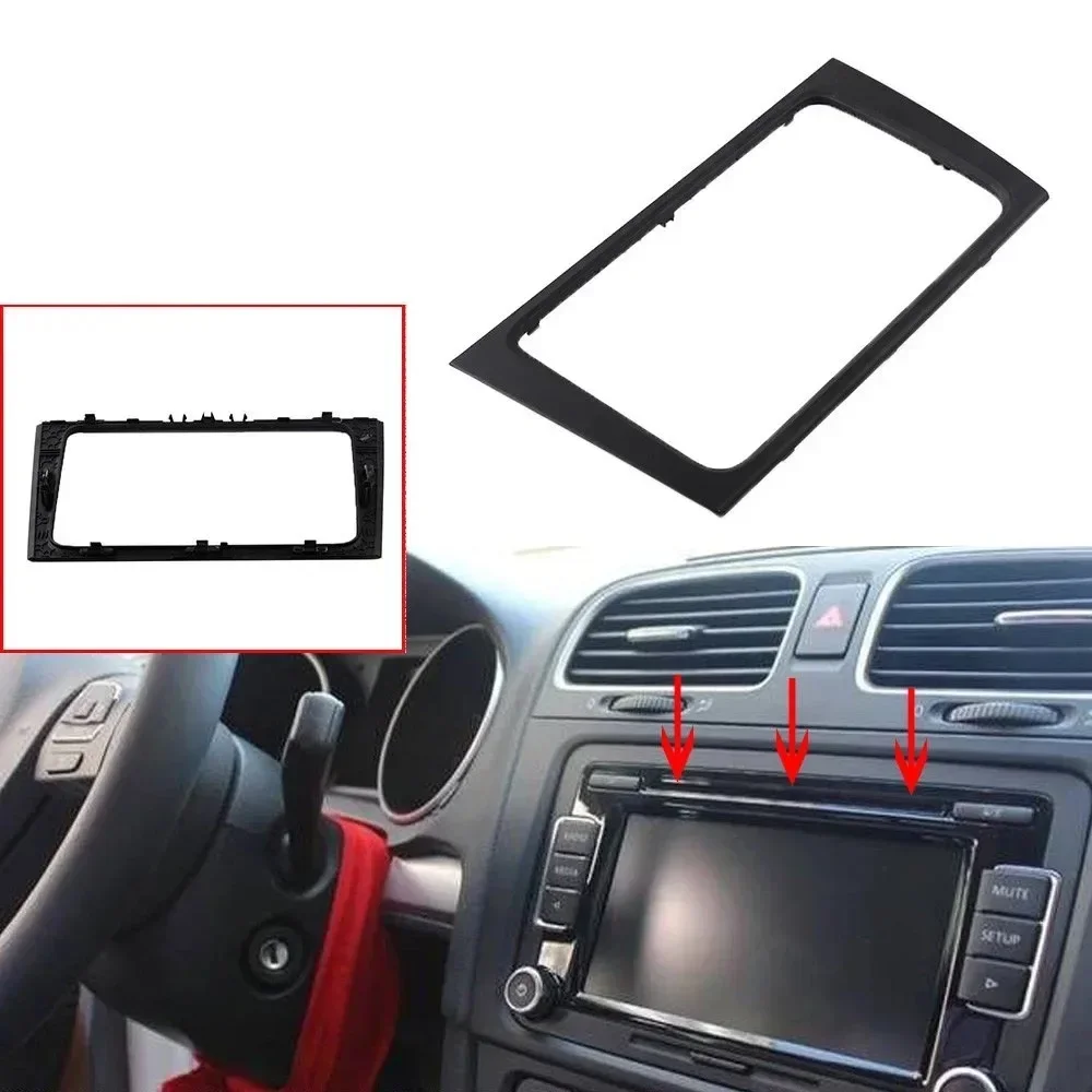 Auto Interior Navigation Control Panel Radio Trim Black Central CD Radio Cover Trim For VW Golf MK6 2009-2014 5K0858061E