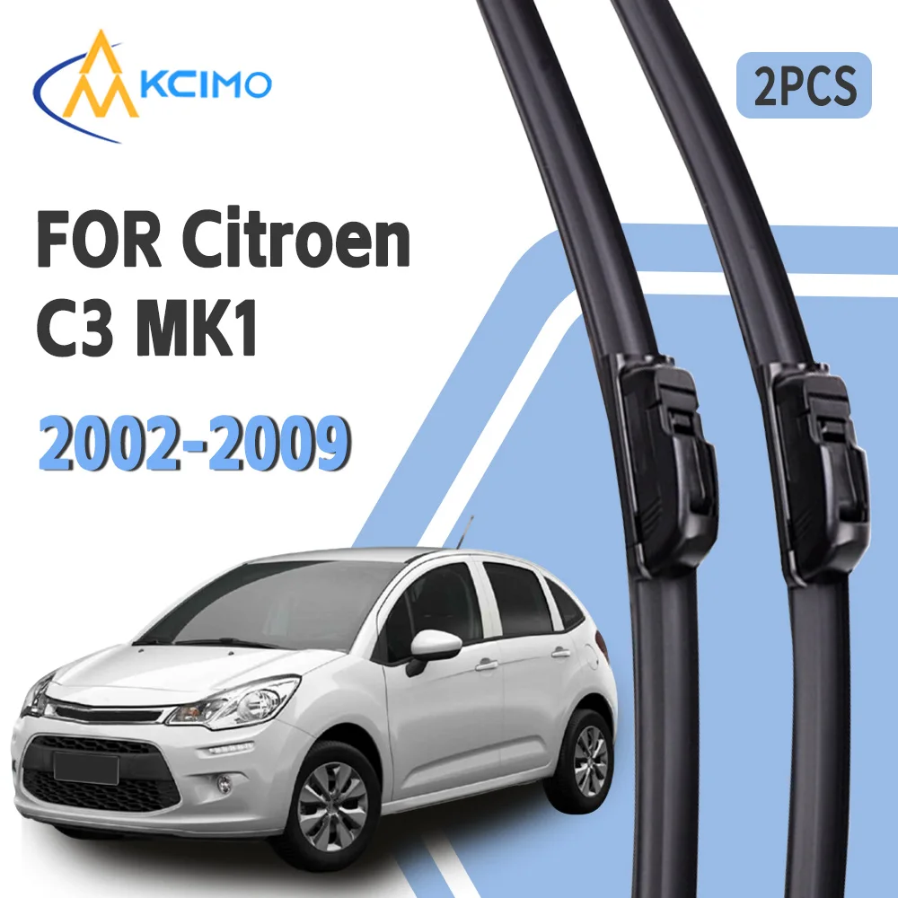 

For Citroen C3 MK1 2002-2009 U Type Wiper Blades Soft Rubber High Clear Easy Installation All Seasons Car Windshield