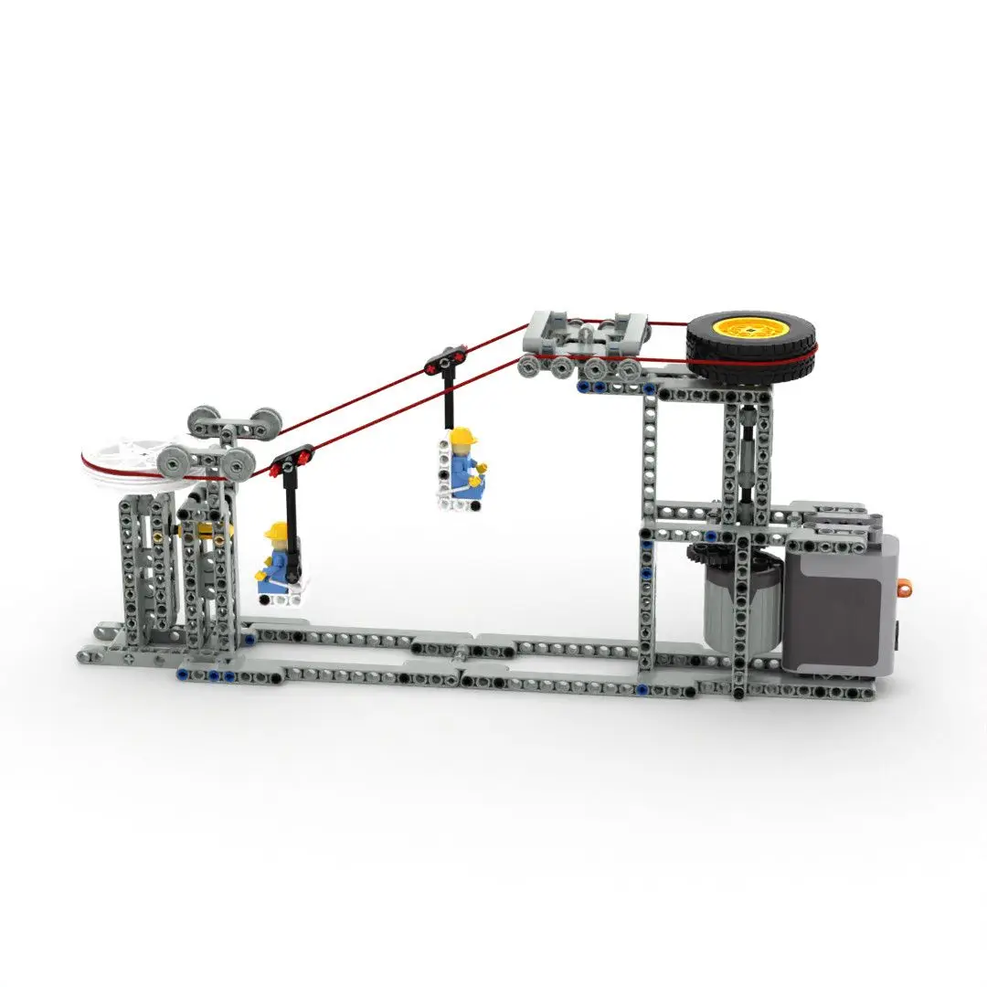 Roller Coaster Building Block Bricks MOC Cable Car Assembly Model Puzzle Toys Figure Toy for Children And Adults