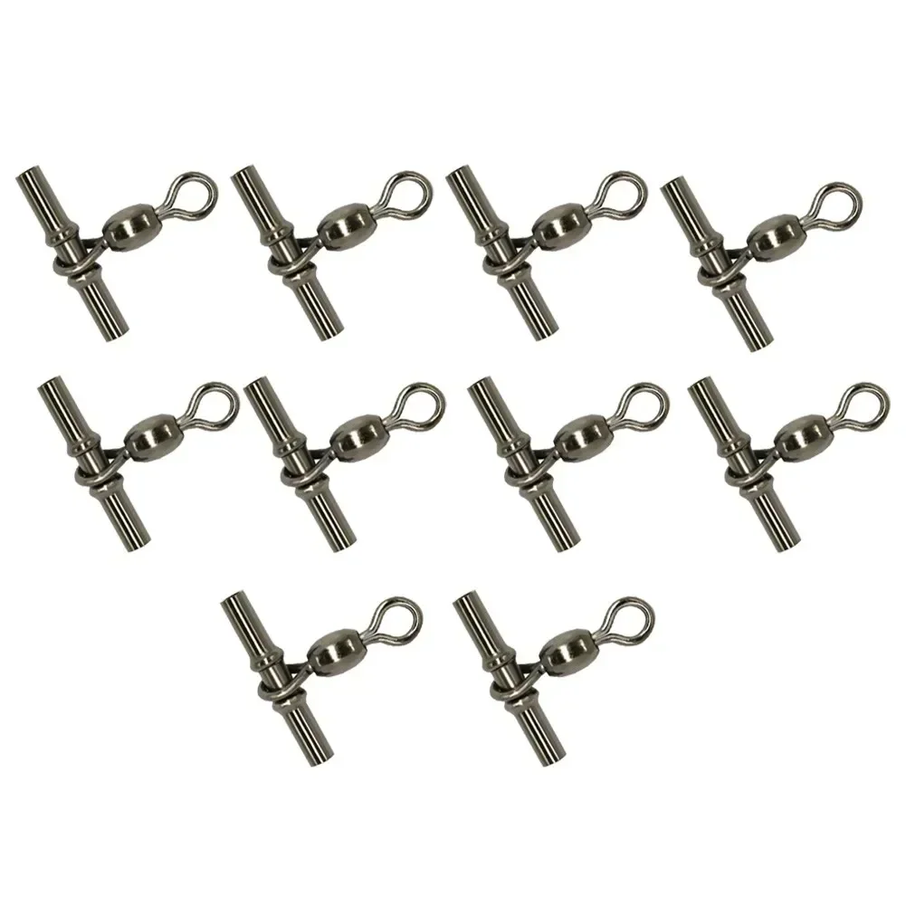 Nice Portable Pratical High Quality Hot Swivels 10Pcs 10* Alloy Bearing Connector Crimp Fishing Float Adapters