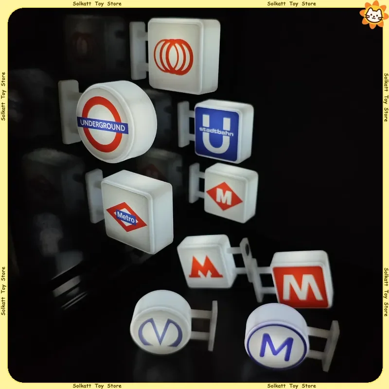 Fridge Magnets World Subway Station Light Board 3D Popular London Madrid Milan Metro Underground Emit Light Logo Home Decoration