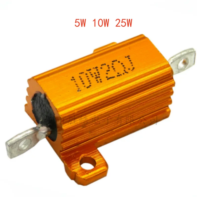 

(1PCS) RX24 5W 10W 25W Aluminum Power Metal Shell Case Wirewound Resistor 0.01 ~ 30K 1 2 3 5 6 8 10 20 100 150 1K 10K Ohm