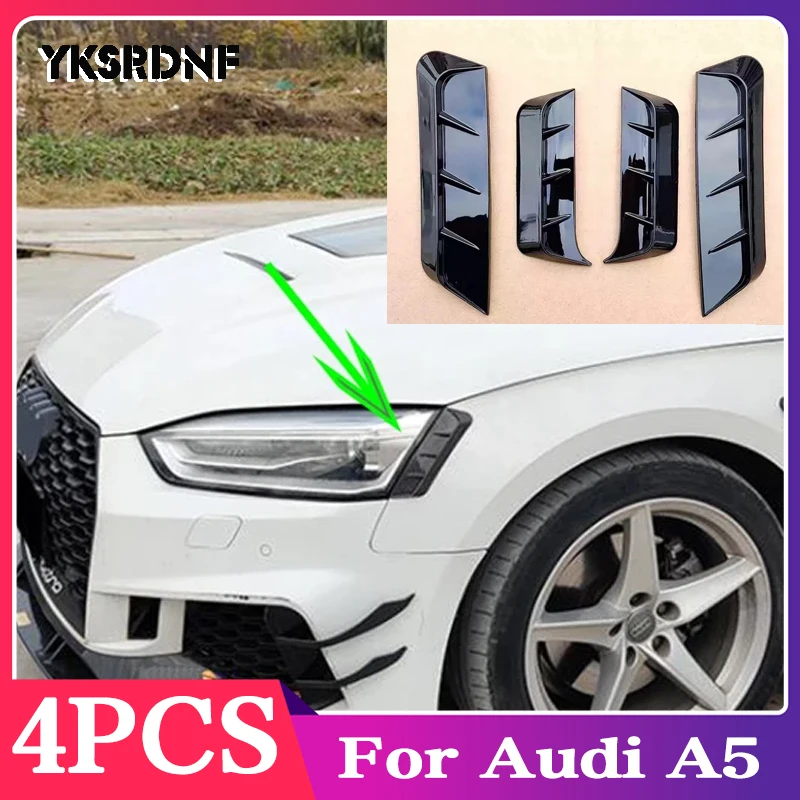 For Audi A5 S5 Sline 2017 2018 2019 2020 2021 2022 Front Headlamp Rear Light Trims Eyelid Eyebrow Exterior Parts