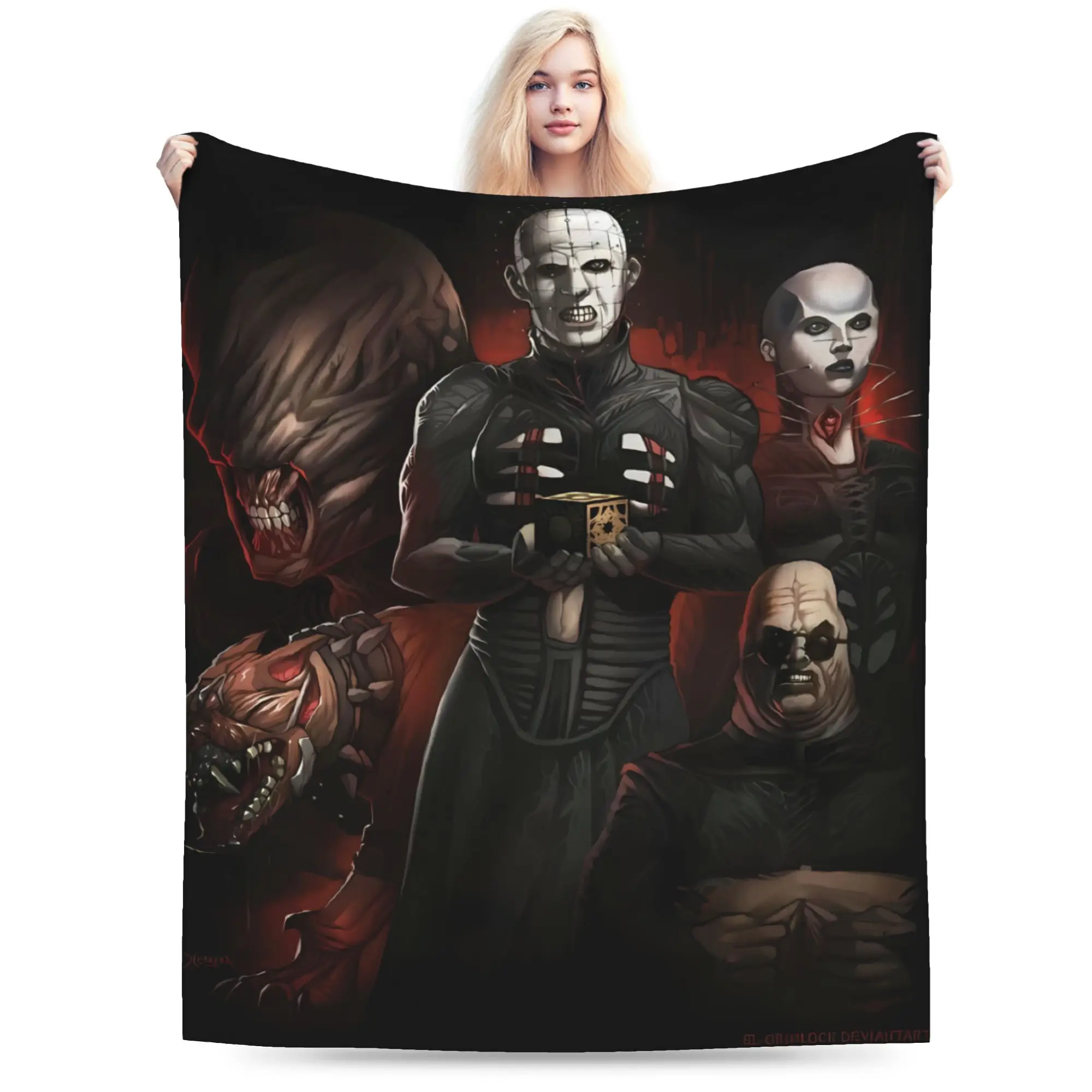 Hellraiser Pinhead Lament Blanket  Soft Warm Fashion Plush Bedding Throws For Students Bedroom Flannel Bedspread Bed Cover