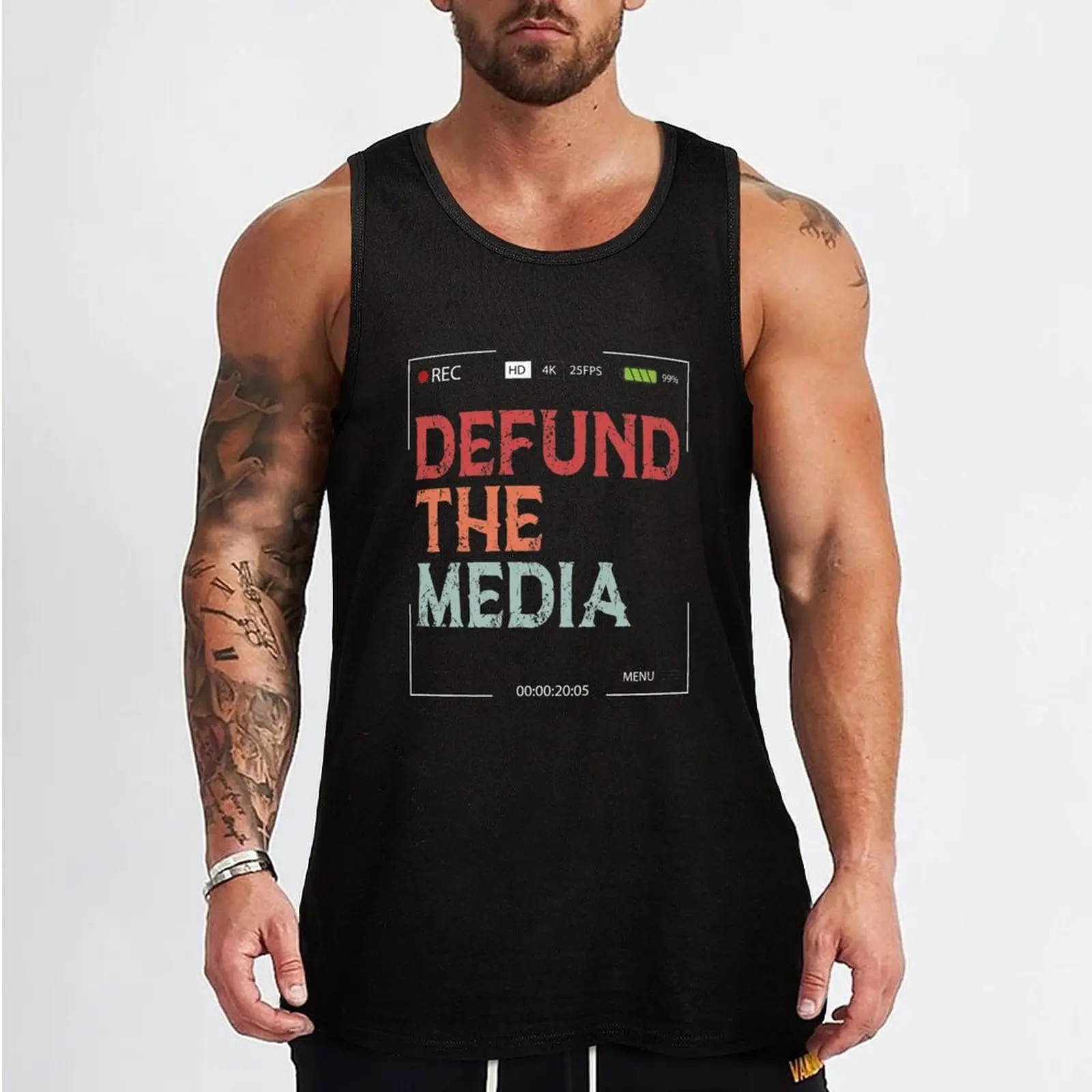 Defund The Media Tank Top Gym man Men's sleeveless