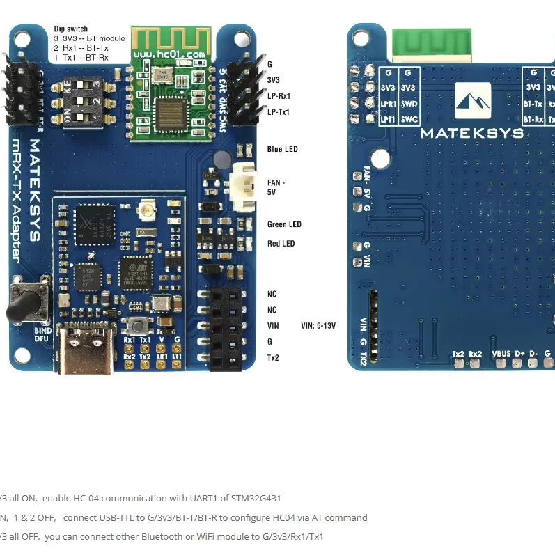 MATEK MATEKSYS MR24-30-TX MLRS MAVLINK 2,4 ГГц TX МОДУЛЬ KIT 2,4G LoRa 30 DBm Мощность для радиоуправляемой модели дальнего действия