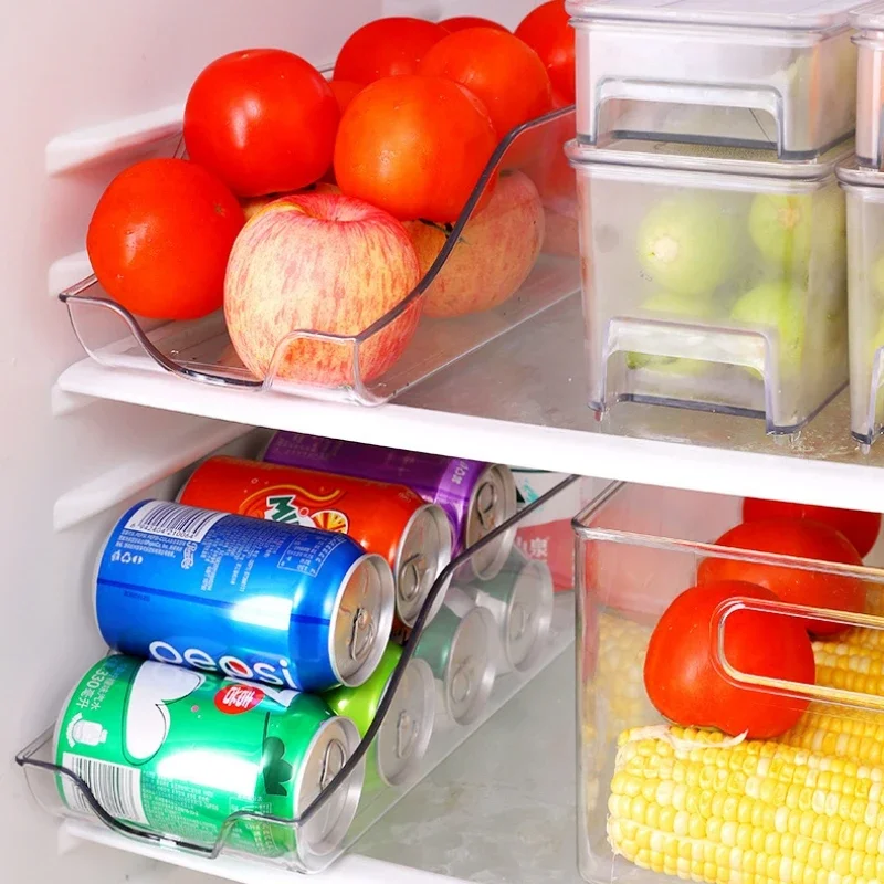 1/2pcs Kitchen Can Organizer Pantry Soda Can Organizer Refrigerator Fridge Can Clear Dispenser Kitchen Accessories