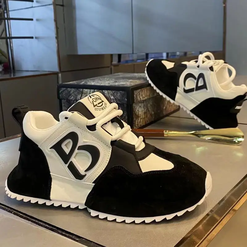 Calçados esportivos e de lazer, calçados masculinos, sapatos superdimensionados de maratona com amortecimento de ar, borracha tecida para todas as estações, resistente ao desgaste, anti