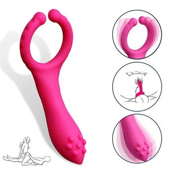 Vibrador estimulador de clítoris anillo para pene tapón anal juguete sexual para hombres mujeres pezón masaje vaginal coqueteo producto erótico para pareja