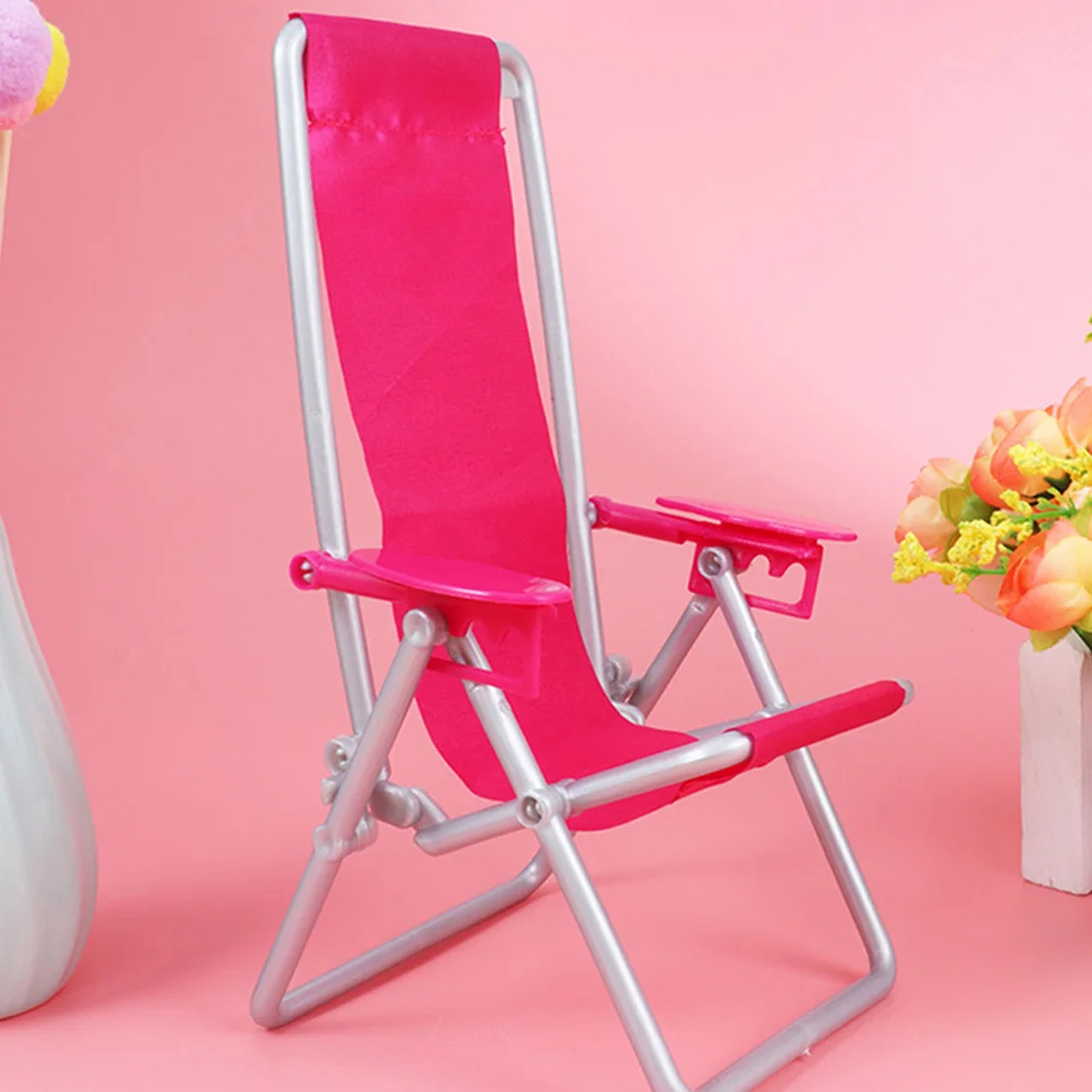 3Pcs Miniature Lounge Chair Detailed Craftsmanship Ideal for Mini House Beach Scene Decoration Foldable Space Saving