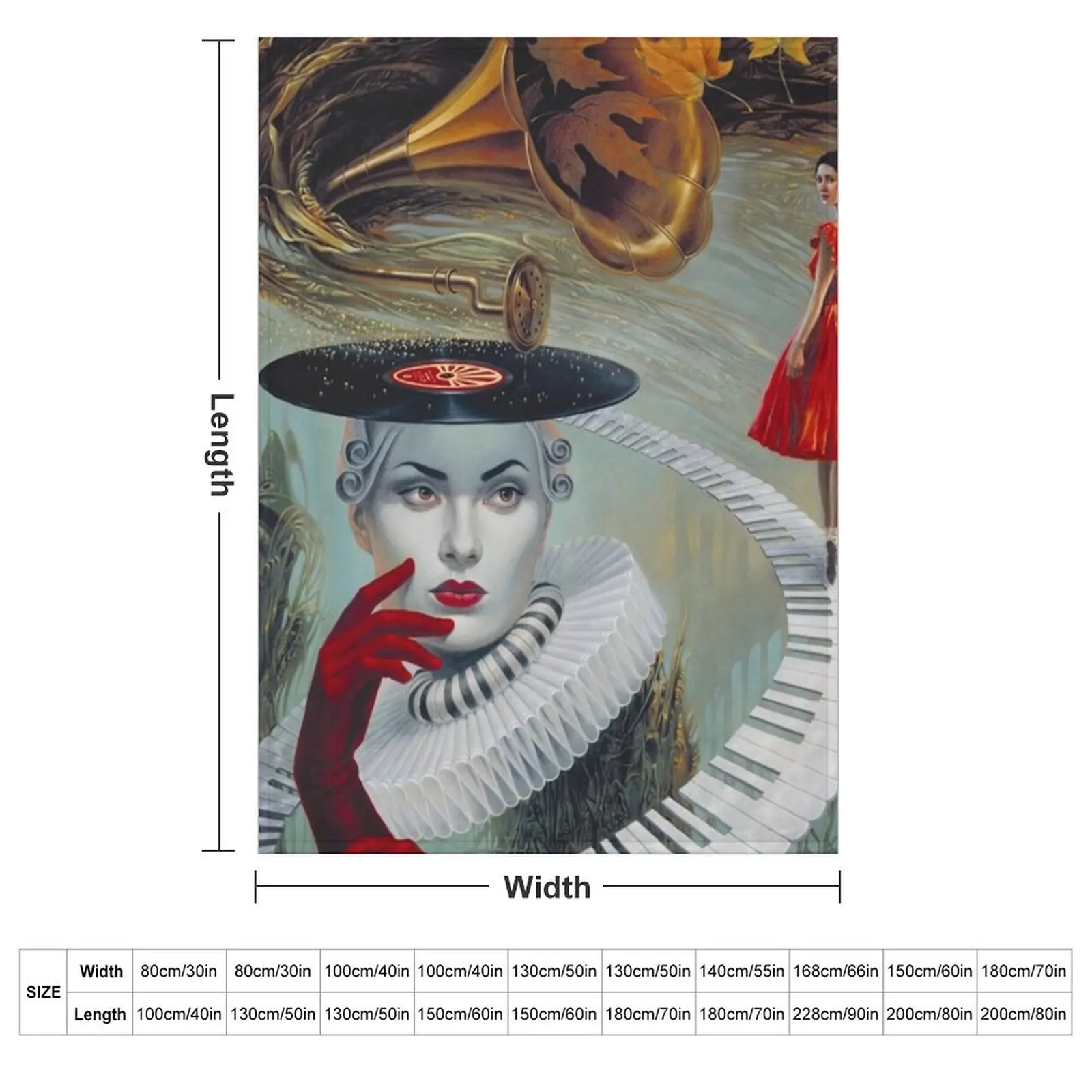 My Pet Arts: Michael Cheval b.1966 , sounding silence Throw Blanket Picnic Bed covers Flannel Blankets