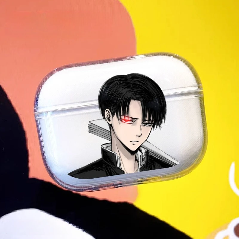 هجوم على تيتان ليفي أكرمان حافظة ناعمة لأجهزة AirPods Pro Pro 2 3 حقيبة سماعة الاذن الكرتون سيليكون المضادة للسقوط الغطاء الواقي الهدايا