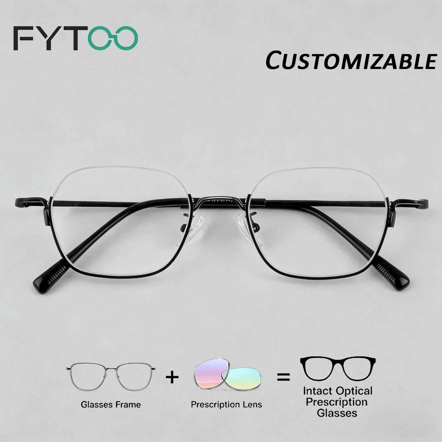 

Myopic Glasses Women Half-Rim Oval Frame Anti-Blue Light Prescription Eyeglasses Super 6339Light Tough Comfortable