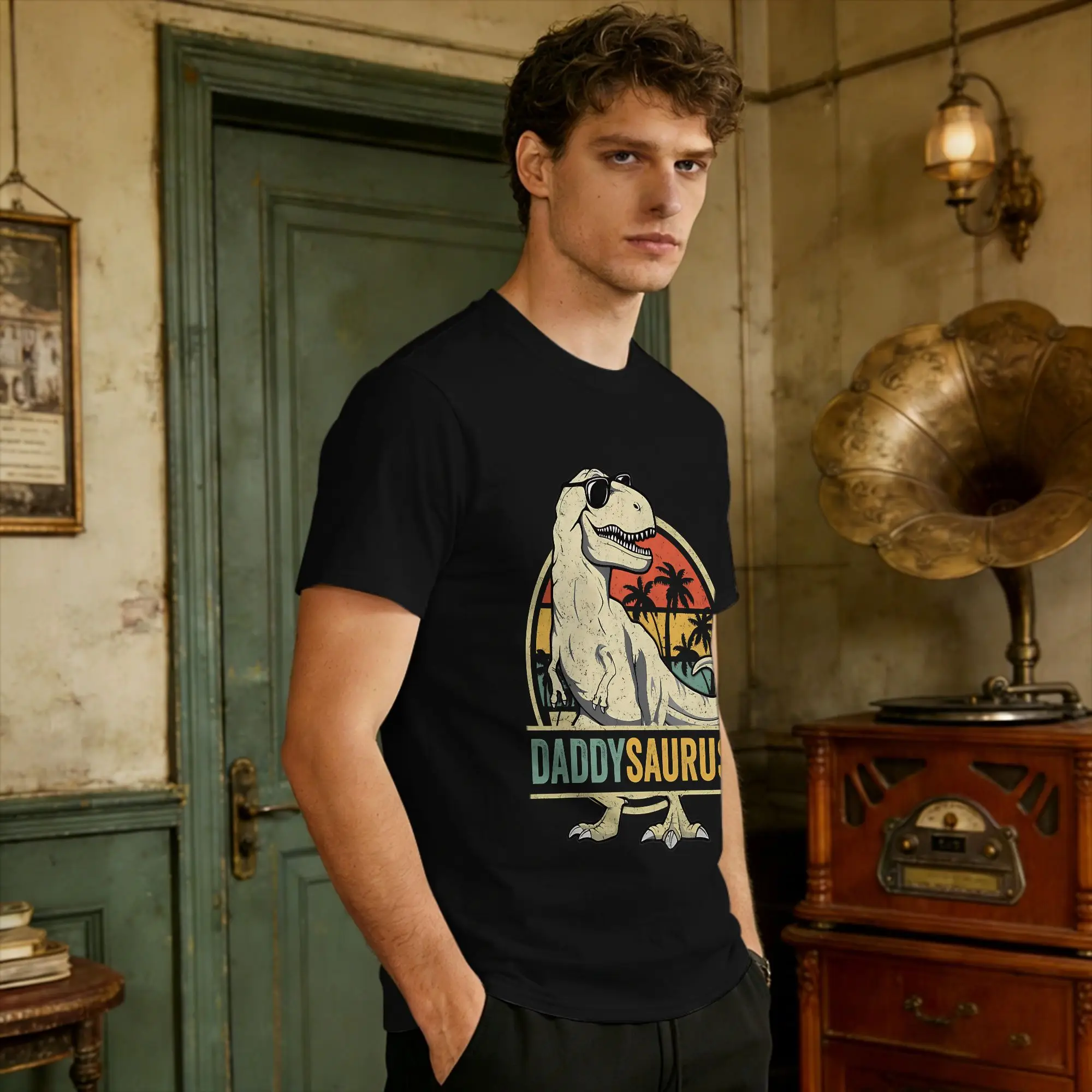 Result T Shirt Beach Daddysaurus Hip Hop T Shirts Cotton O-Neck Plus Size 5XL Tees Short Sleeve Street Style Tshirt