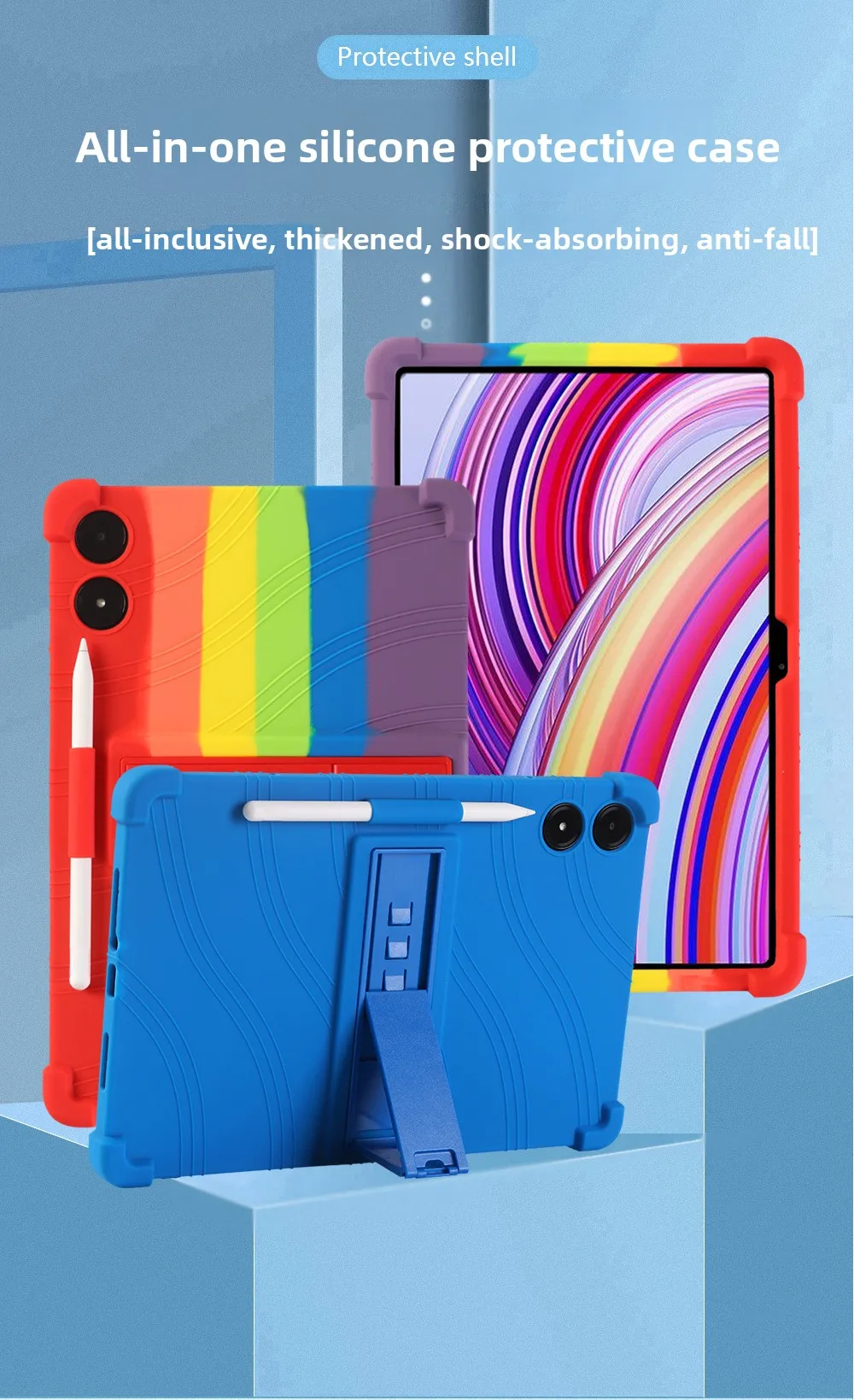 Stoßfeste TPU-Hülle für Redmi Pad Pro 12.1 2024, Vollständiger Schutz mit Ständer, in Mehreren Farben – Detail 2