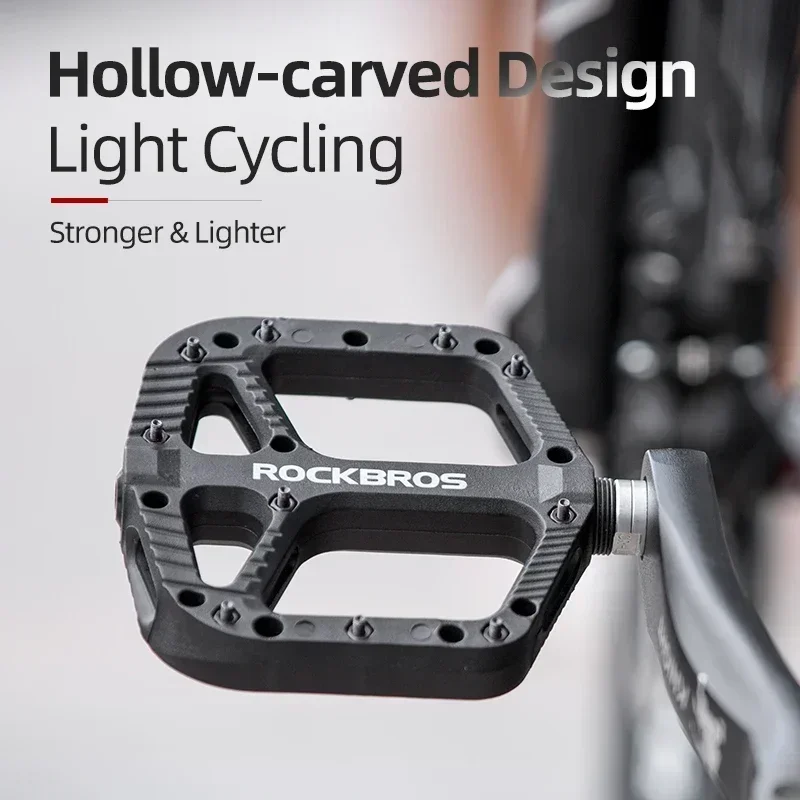 

ROCKBROS Ultralight Seal Bearings Bicycle Bike Pedals Cycling Nylon Road bmx Mtb Pedals Flat Platform Bicycle Parts Accessories