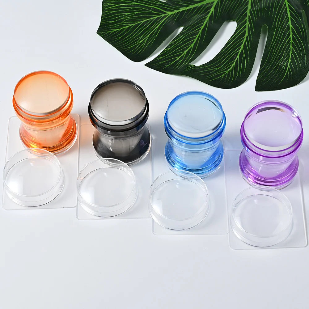 Kit d'estampage pour Nail Art Transparent en Silicone, français pour plaque de manucure, pochoir de vernis, modèle de tampon de sceau, grattoir
