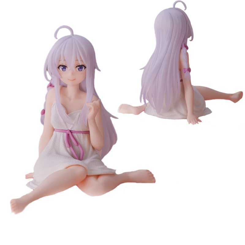 9cm Wandering Witch Anime Figure Pajamas Elaina Sitting Position Action Figure Collection Model Chassis Car Ornaments Toys Gift