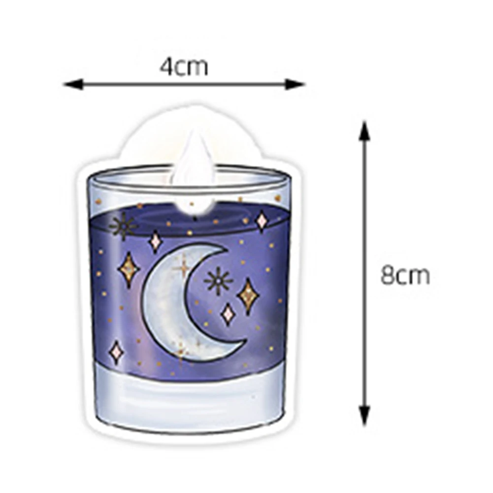 Elegante PET Stickers Pack para Guitarra, Midnight Magic-Lua Adesivos, Bagagem, Bicicleta, 50Pcs