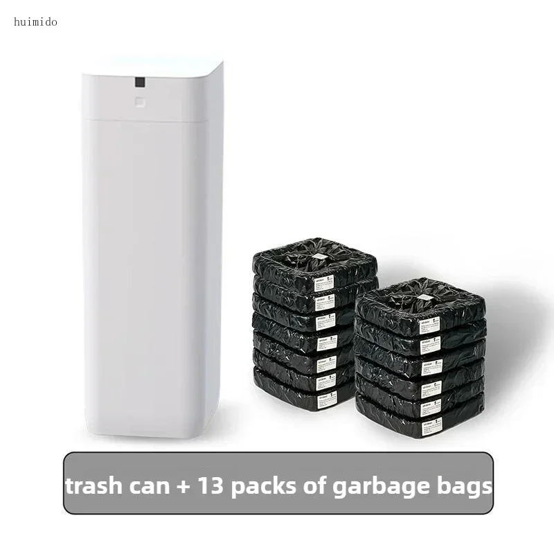 30L Smart Trash Can Automatic Packing Wastebasket Large Capacity Food Waste Disposal Induction Type Home Cleaning Organizer