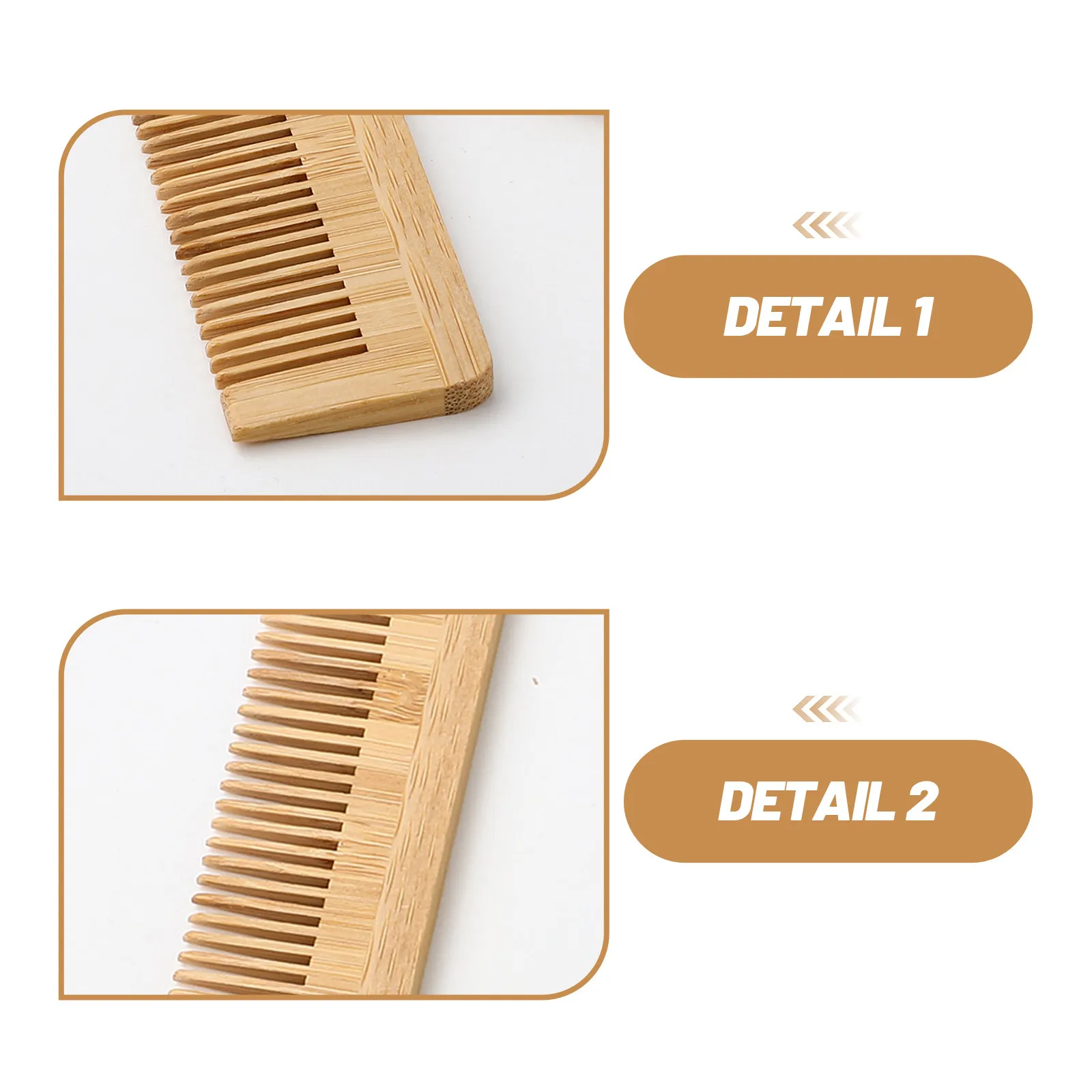 12Pcs Bamboo Beard Comb Disposable Wooden Wide Tooth Pocket Comb Scalp Massager Hair Detangler Styling Tool Travel Use