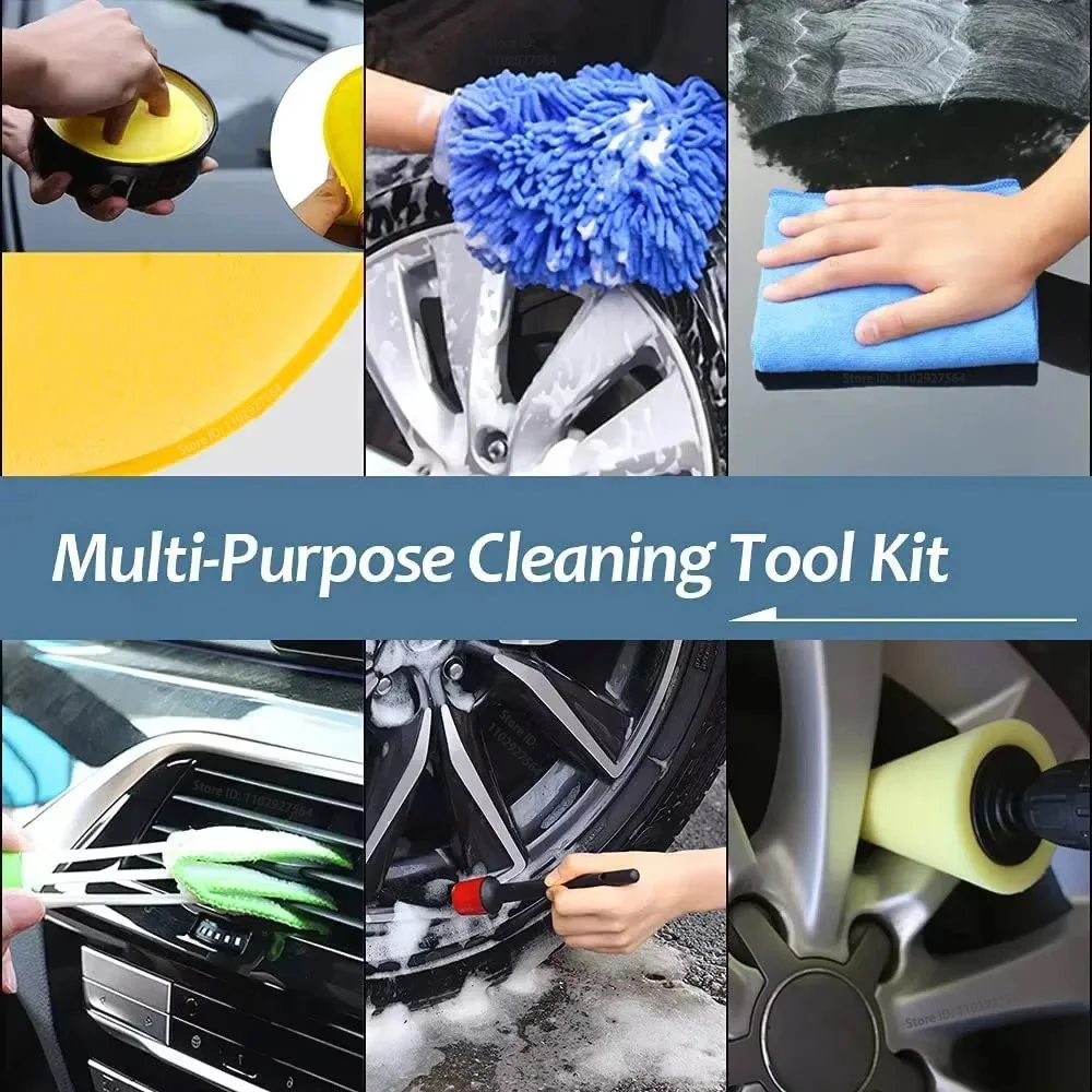 Car Detailing Brushes Kit Zfouek Brushes for Automotive Cleaning Auto Air Cleaning Electric Drill Brush Cars Dirt Dust Cleaning image 5
