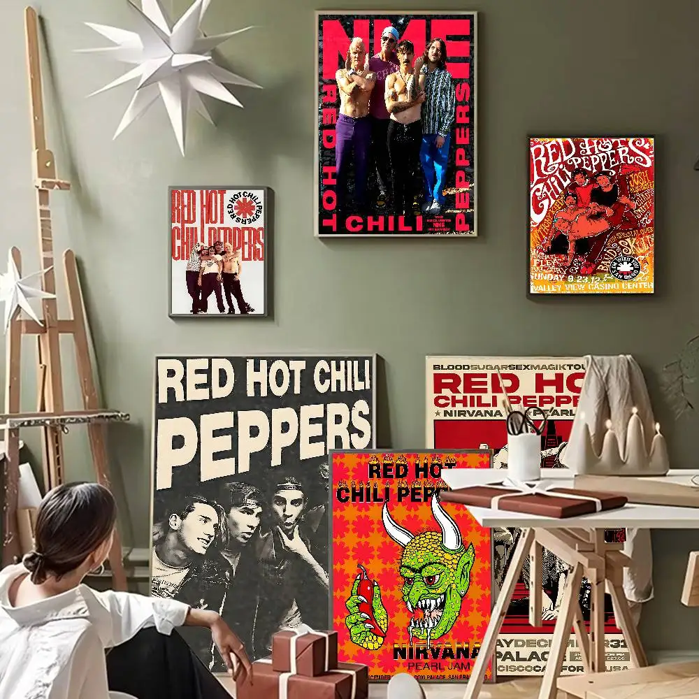 

Постер с изображением рок-группы Red Hot Chili Peppers, винтажный, для декора комнаты, бара, кафе, дома