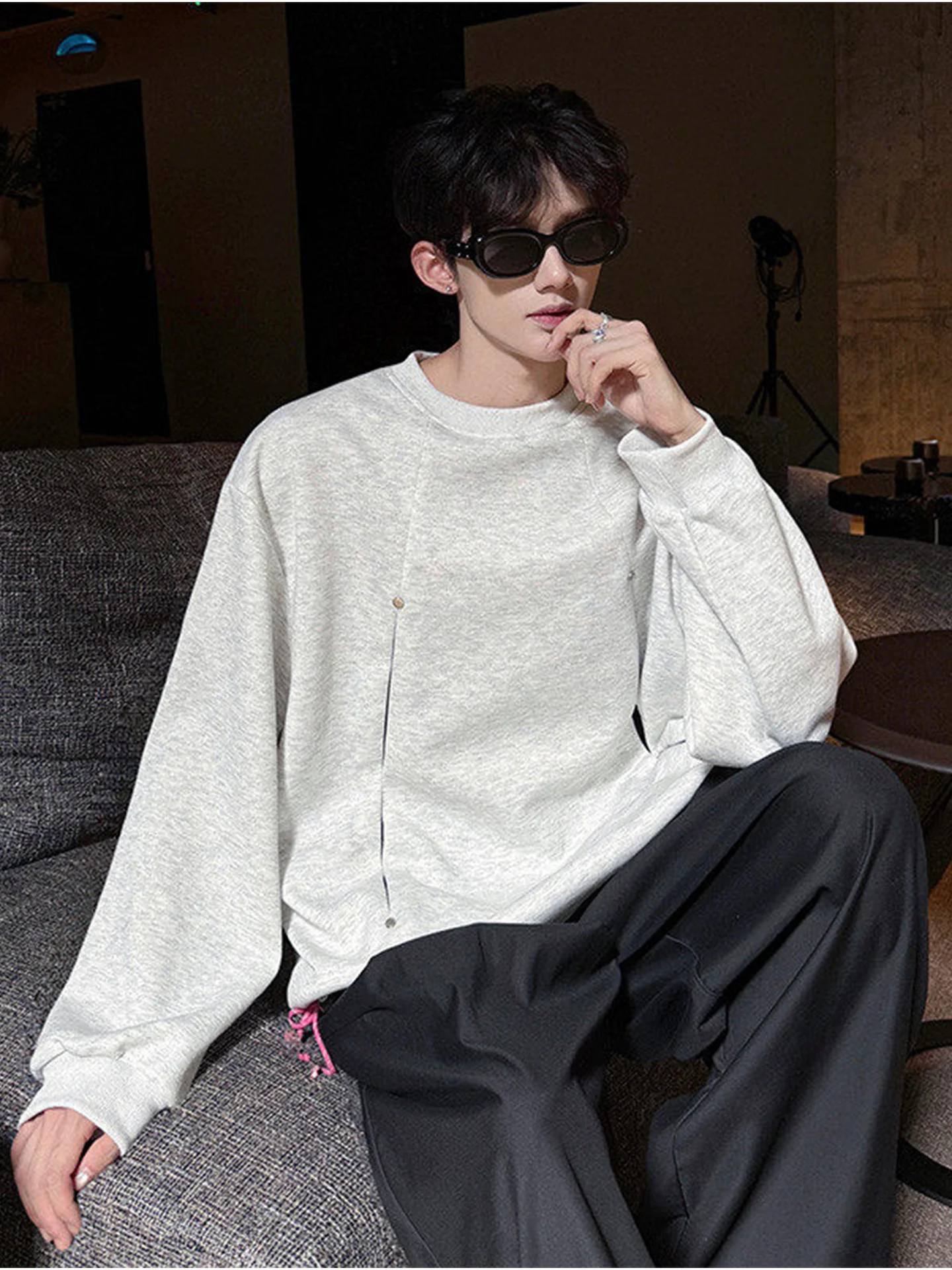 

Мужская толстовка с круглым вырезом, базовый слой, внутренняя одежда, повседневная, удобная, с длинным рукавом, осенняя новинка, стильная, модная