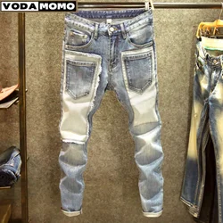 men pants denim jeans men clothing straight Ripped hole jeans classic old pants pantalones hombre y2k streetwear cargo pants man