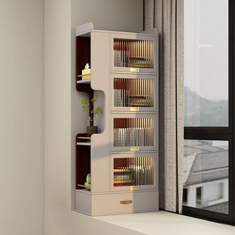 Light luxury window lockers bedroom balcony small bookcase bookcase transformation storage cabinet