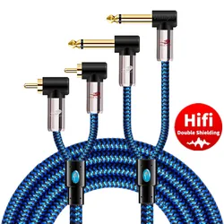 Hifi 2 RCA to Dual 1/4'' TS Mono 6.35mm Male Audio Cable for Mixer Amplifier Speaker 1/4 to RCA Jack OFC Shielded Cords