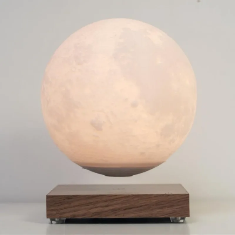 

Магнитная лунная лампа для спальни, орех, твердая древесина, художественная 3D печать, луна, черная технология, креативный интеллектуальный ночник