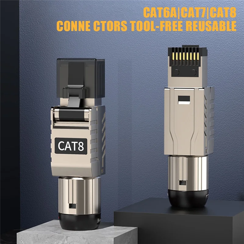 Стильные-1 шт. RJ45 Cat7 Ethernet-кабельные разъемы RJ45 Металлический инструмент без простого подключения 2000 МГц 40G LAN-кабель 22AWG - 24AWG