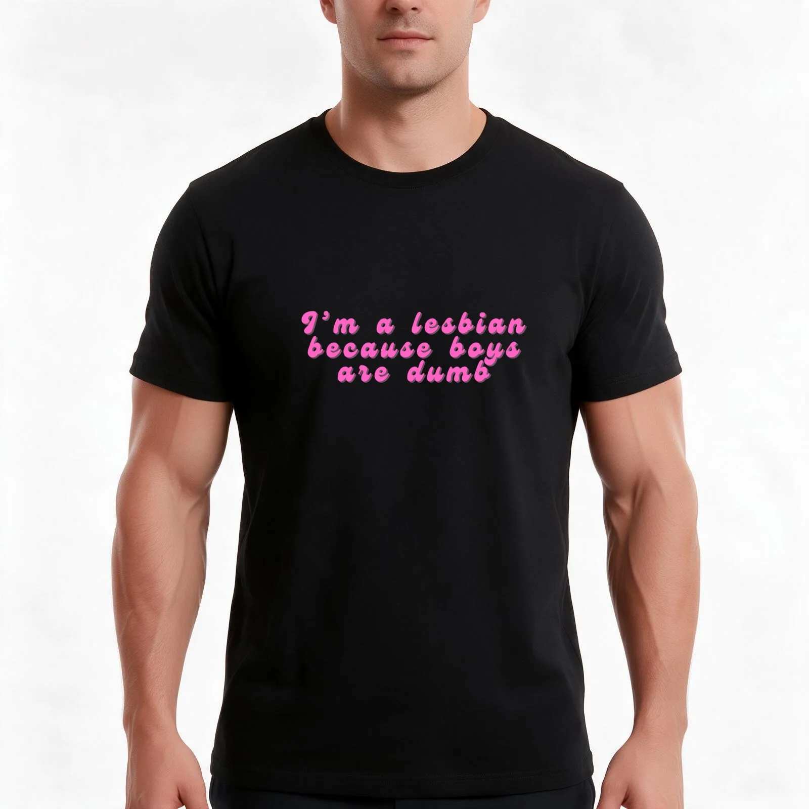 I’m a lesbian because boys are dumb T-Shirt, Summer Casual Cotton Tee, Oversized Streetwear Tops, Vintage Graphic Print
