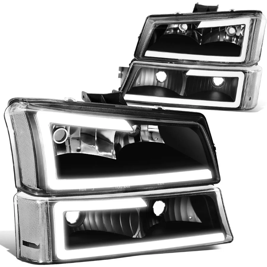 

4 шт. светодиодные фары DRL для Chevrolet Silverado Avalanche 1500 2500 3500 0306 и классических моделей 07 Dual Driver и Passen
