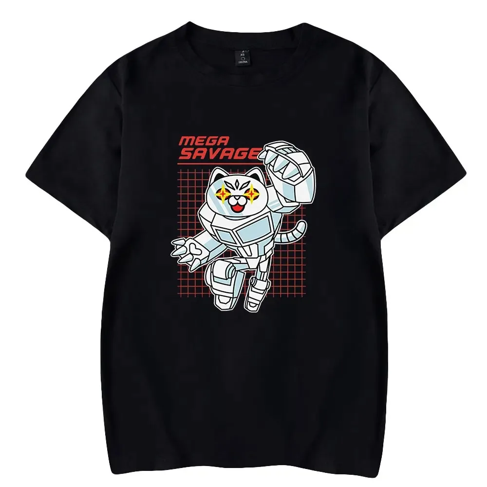 

MMOs men's and women's short sleeve t-shirt, Mega Savage t-shirt, round collar, Harajuku streetwear, casual style, unisex 2024
