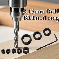 3-16mm Drill Bit Limit Ring Woodworking Drill Bit Round Wood Tenon Clamp Positioning Depth Gauge，Woodworking Tool Limit Ring