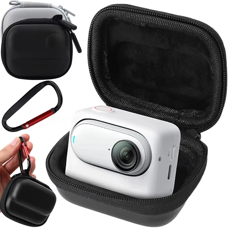 For Insta360 GO 3/GO 3S Mini Storage Bag Carrying Case Travel Portable Bag Protective Box with Carabiner Action Camera Accessory