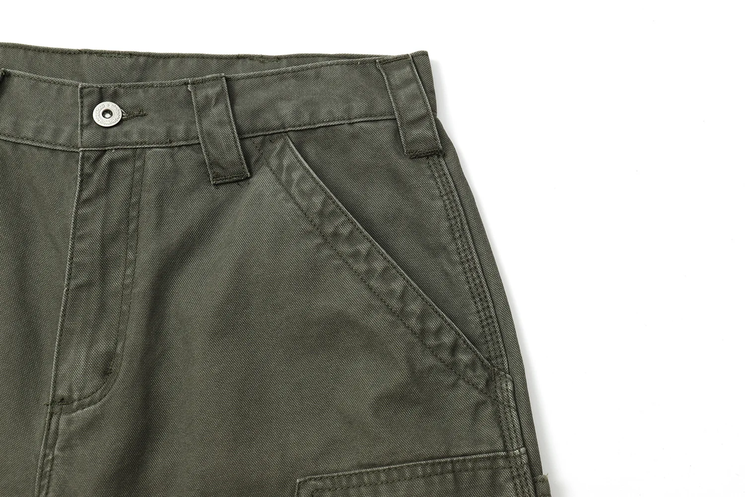 Japanese-style double-strand yarn beaded canvas B01 logging five-point shorts, washed and distressed work shorts for men.