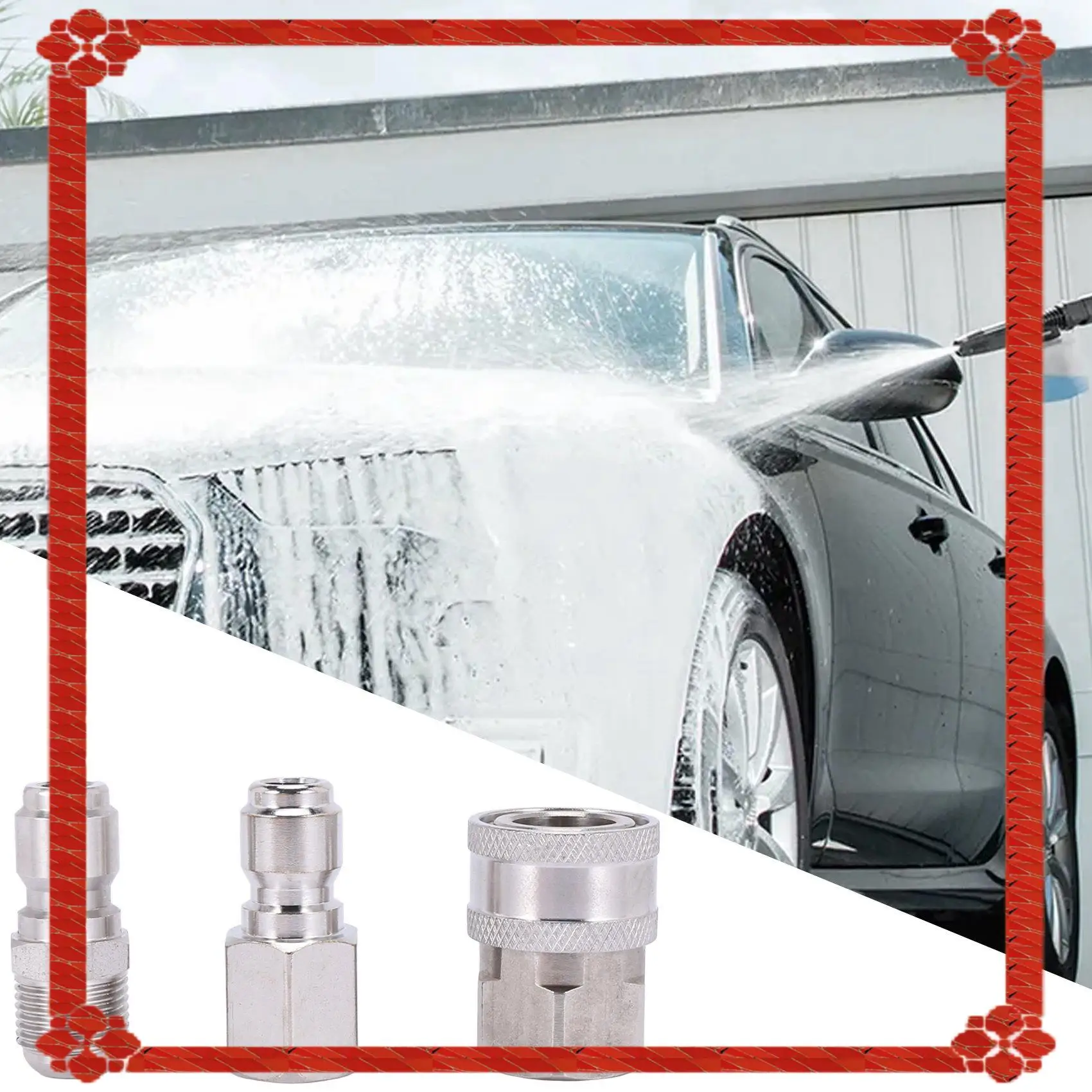 

24-часовая доставка NPT 3/8-дюймовый комплект быстрого разъема «папа» и «мама», набор адаптеров для мойки высокого давления и 1 шт. NPT 3/8-дюймового давления