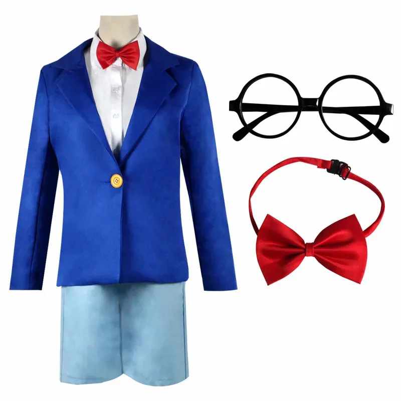 2025 New Hot Kids Adult Anime Detective Conan Case Closed Edogawa Konan Cosplay Costume School Unifor ☆wrl☆