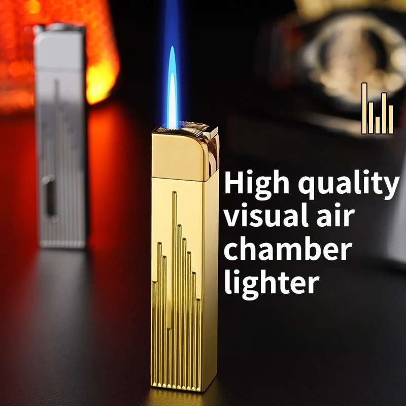 

New Metal Direct Inflation Lighter High-quality Windproof and Visible Air Chamber Lighter Men's Cigarette Gift